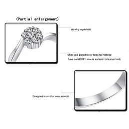 Anello Da Donna In Titanio Placcato In Platino Con Strass, Qualità E Quantità Garantite