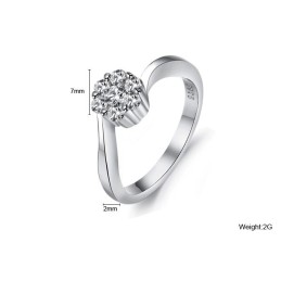 Anello Da Donna In Titanio Placcato In Platino Con Strass, Qualità E Quantità Garantite