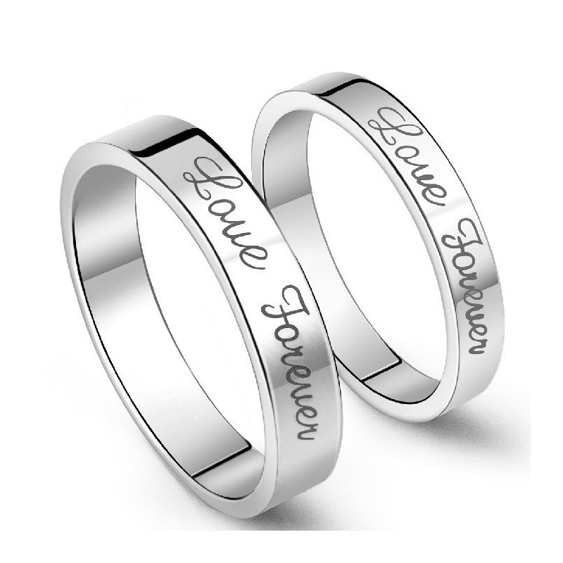 Anello In Titanio Placcato Platino Conciso Di Qualità Superiore Per Gli Amanti