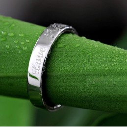 Anello In Titanio Placcato Platino Conciso Di Qualità Superiore Per Gli Amanti