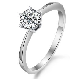 Anello Da Donna In Titanio Placcato In Platino Con Strass, Qualità E Quantità Garantite