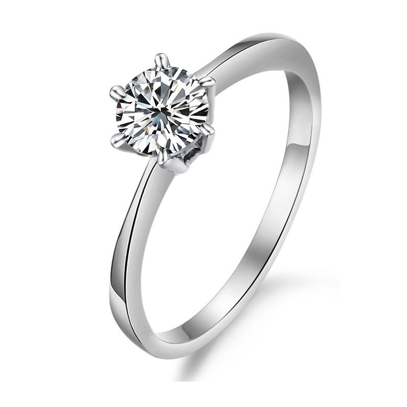 Anello Da Donna In Titanio Placcato In Platino Con Strass, Qualità E Quantità Garantite Anello Da Donna In Titanio Placcato In Platino Con Strass, Qualità E Quantità Garantite