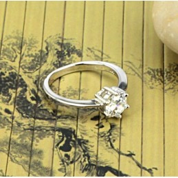 Anello Da Donna In Titanio Placcato In Platino Con Strass, Qualità E Quantità Garantite