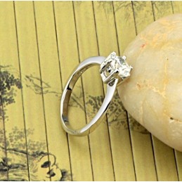 Anello Da Donna In Titanio Placcato In Platino Con Strass, Qualità E Quantità Garantite