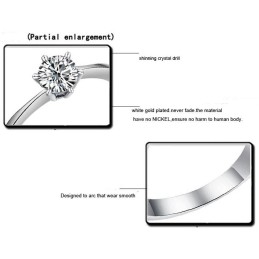 Anello Da Donna In Titanio Placcato In Platino Con Strass, Qualità E Quantità Garantite
