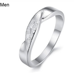 Anello In Titanio Placcato Platino "To Have A Long Story" Per Gli Amanti