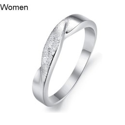 Anello In Titanio Placcato Platino "To Have A Long Story" Per Gli Amanti
