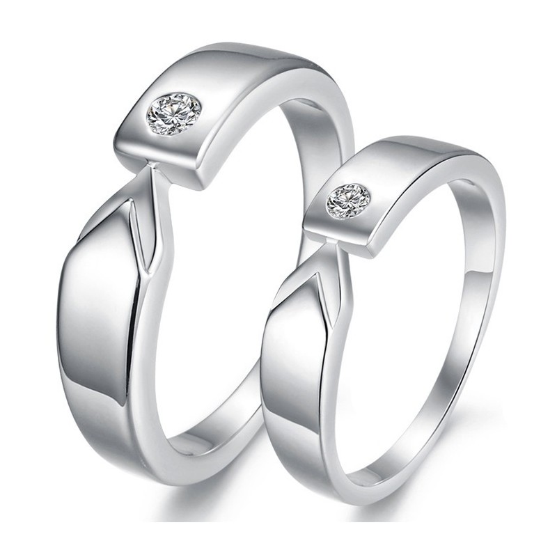 Anello In Titanio Placcato Platino Di Alta Qualità Per Amanti Con Strass Anello In Titanio Placcato Platino Di Alta Qualità Per Amanti Con Strass