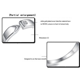 Anello In Titanio Placcato Platino Di Alta Qualità Per Amanti Con Strass
