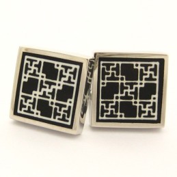 Gemelli Quadrati In Titanio E Placcati Ip Nero