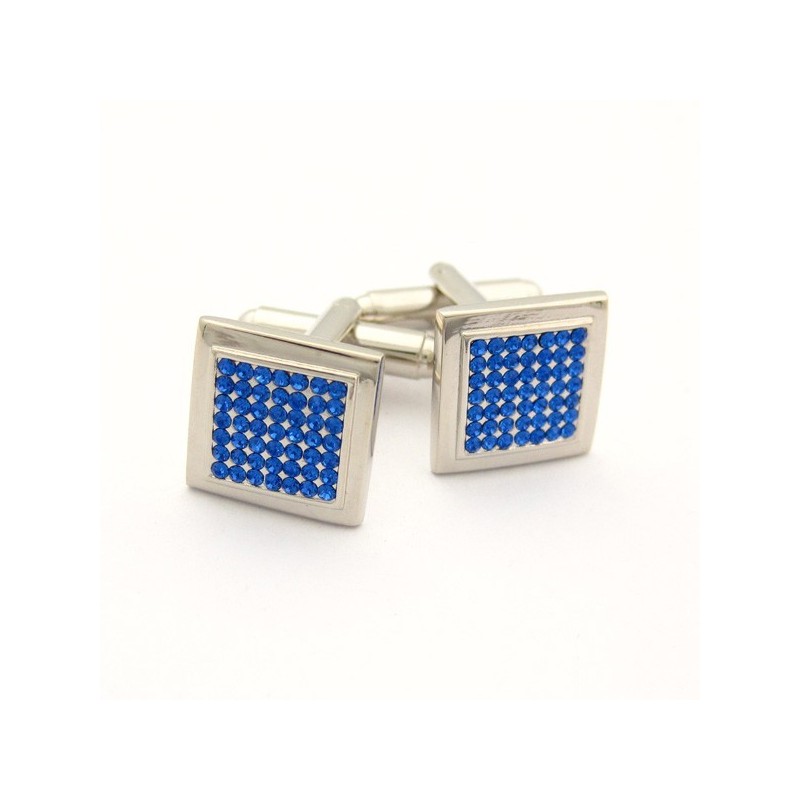 Gemelli Quadrati In Titanio Con Diamanti Blu Gemelli Quadrati In Titanio Con Diamanti Blu