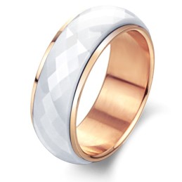 Anello In Ceramica Di Tungsteno Bianco Di Qualità Stabile