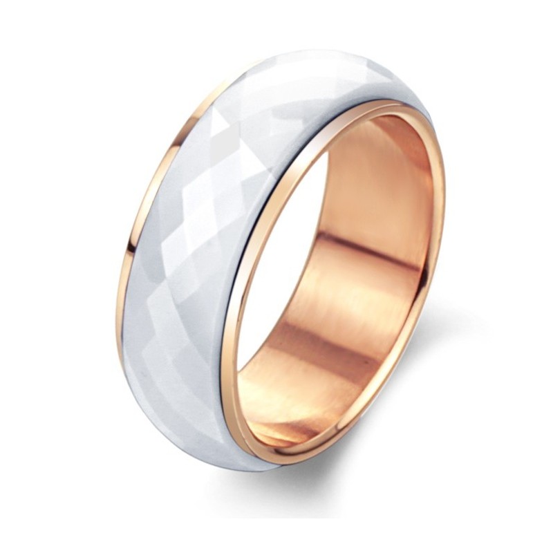 Anello In Ceramica Di Tungsteno Bianco Di Qualità Stabile Anello In Ceramica Di Tungsteno Bianco Di Qualità Stabile