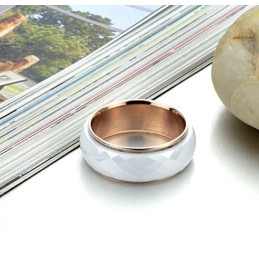 Anello In Ceramica Di Tungsteno Bianco Di Qualità Stabile