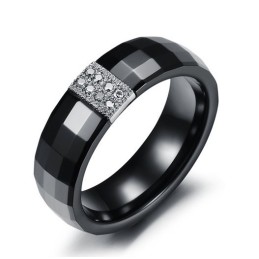 Anello In Ceramica Di Tungsteno A Rombo Facile Da Usare Per Gli Amanti
