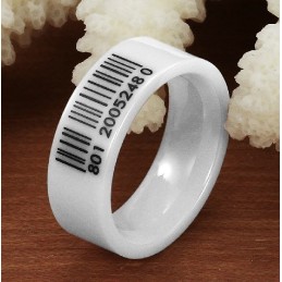 Anello In Ceramica Di Tungsteno Con Codice A Barre Bianco Di Qualità Queen Of