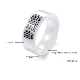 Anello In Ceramica Di Tungsteno Con Codice A Barre Bianco Di Qualità Queen Of