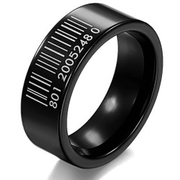 Anello In Ceramica Di Tungsteno Con Codice A Barre Nero Di Fama Mondiale