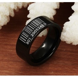 Anello In Ceramica Di Tungsteno Con Codice A Barre Nero Di Fama Mondiale