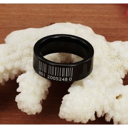 Anello In Ceramica Di Tungsteno Con Codice A Barre Nero Di Fama Mondiale