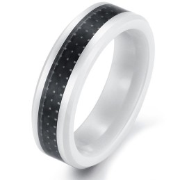 Anello In Ceramica Di Tungsteno E Fibra Di Carbonio Nera Di Qualità Affidabile