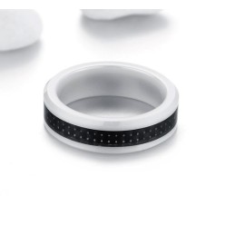 Anello In Ceramica Di Tungsteno E Fibra Di Carbonio Nera Di Qualità Affidabile