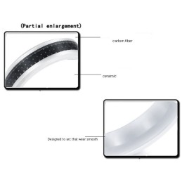 Anello In Ceramica Di Tungsteno E Fibra Di Carbonio Nera Di Qualità Affidabile