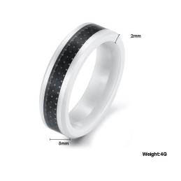 Anello In Ceramica Di Tungsteno E Fibra Di Carbonio Nera Di Qualità Affidabile
