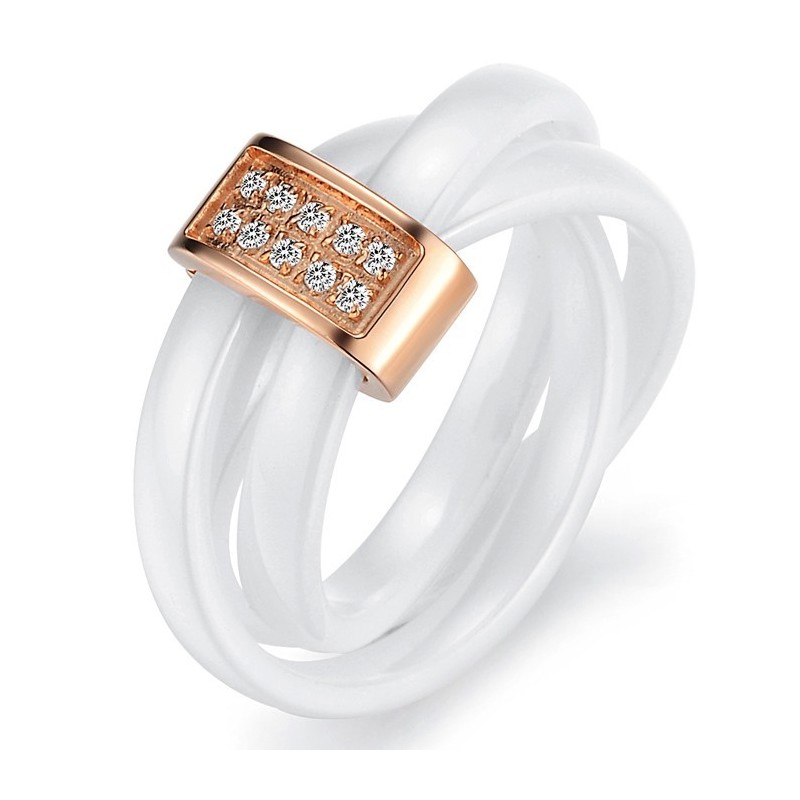 Anello In Ceramica Di Tungsteno Triciclico Di Qualità Stabile Con Strass Anello In Ceramica Di Tungsteno Triciclico Di Qualità Stabile Con Strass