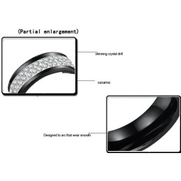 Anello In Ceramica Di Tungsteno Nero Con Strass Dalle Prestazioni Affidabili
