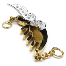 Ciondolo In Titanio A Forma Di Angelo Volante - Catena Libera