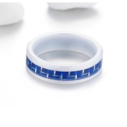 Anello In Ceramica Di Tungsteno Blu "To Have A Long Story"