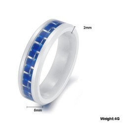 Anello In Ceramica Di Tungsteno Blu "To Have A Long Story"