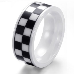 Anello In Ceramica Di Tungsteno Con Griglia Maschile Di Eccellente Qualità