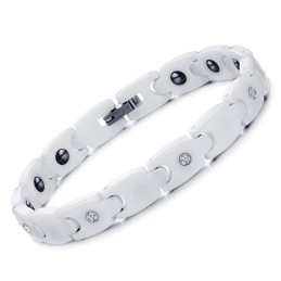 Bracciale In Ceramica Di Tungsteno Bianco Con Strass, Qualità E Quantità Garantite