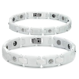 Bracciale In Ceramica Di Tungsteno Bianco Di Alta Qualità Per Amanti Con Strass