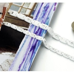 Bracciale In Ceramica Di Tungsteno Bianco Di Alta Qualità Per Amanti Con Strass