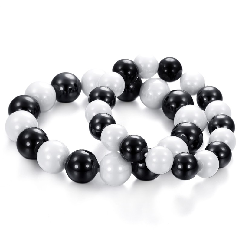 Bracciale In Ceramica Di Tungsteno Bianco E Nero Di Alta Qualità Per Gli Amanti Bracciale In Ceramica Di Tungsteno Bianco E Nero Di Alta Qualità Per Gli Amanti