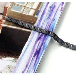 Bracciale In Ceramica Di Tungsteno Nero Di Alta Qualità Con Strass