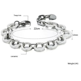 Bracciale In Ceramica Di Tungsteno Bianco Da Donna Queen Of Quality