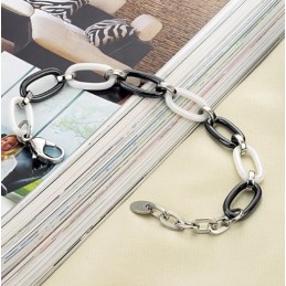 Bracciale In Ceramica Di Tungsteno Bianco E Nero Da Donna Di Alta Qualità