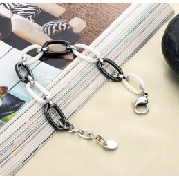 Bracciale In Ceramica Di Tungsteno Bianco E Nero Da Donna Di Alta Qualità