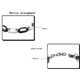 Bracciale In Ceramica Di Tungsteno Bianco E Nero Da Donna Di Alta Qualità