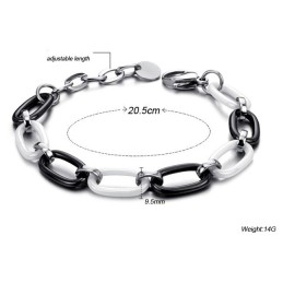 Bracciale In Ceramica Di Tungsteno Bianco E Nero Da Donna Di Alta Qualità