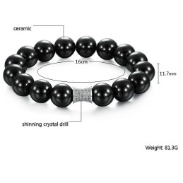 Bracciale In Ceramica Di Tungsteno Nero Di Fama Mondiale