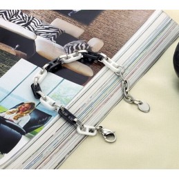 Bracciale In Ceramica Di Tungsteno Bianco E Nero Da Donna Di Alta Qualità