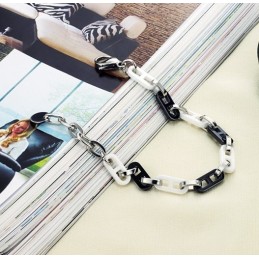 Bracciale In Ceramica Di Tungsteno Bianco E Nero Da Donna Di Alta Qualità