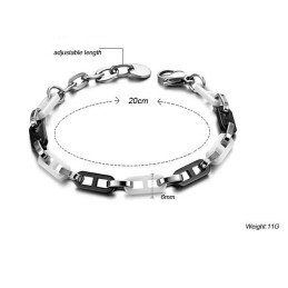 Bracciale In Ceramica Di Tungsteno Bianco E Nero Da Donna Di Alta Qualità
