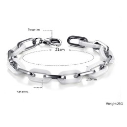 Bracciale In Ceramica Di Tungsteno Bianco Da Donna Di Eccellente Qualità