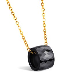 Per Godere Di Un'Alta Reputazione In Patria E All'Estero, Collana In Ceramica Di Tungsteno Nero Da Donna